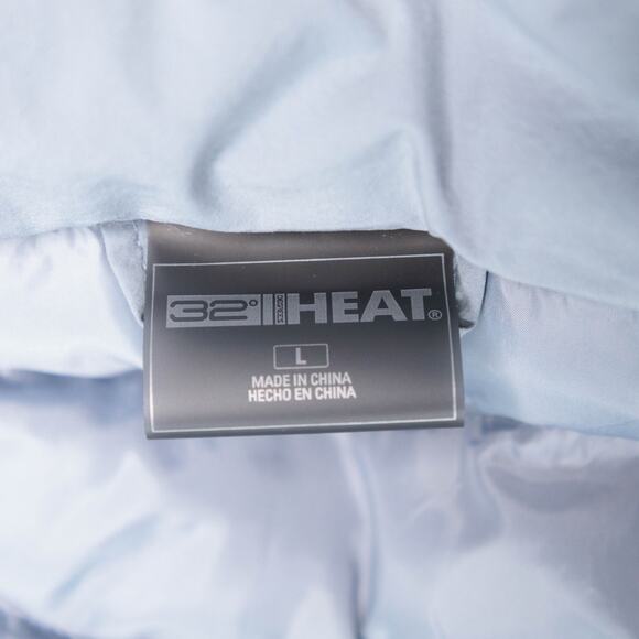 32 Degrees Heat Gray Hooded Puffer Jacket Coat Womens Size L - Picture 13 of 14